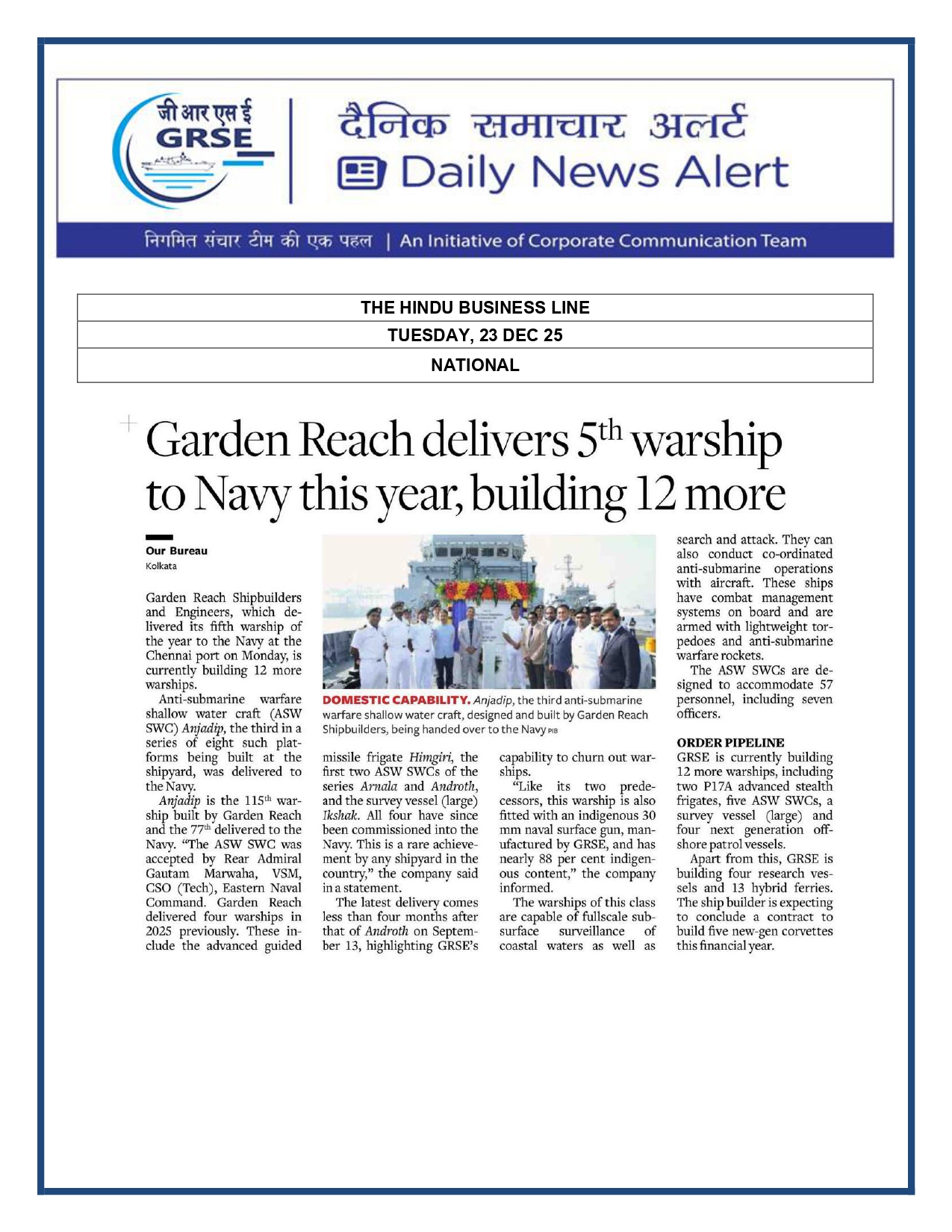   Press Coverage: 23 DEC 25: THE STATESMAN